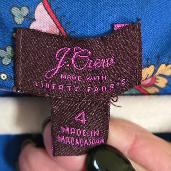 J.Crew Liberty Fabric Floral Belle Ruffle Neck Sleeveless Blouse Size 4 - Picture 7 of 9